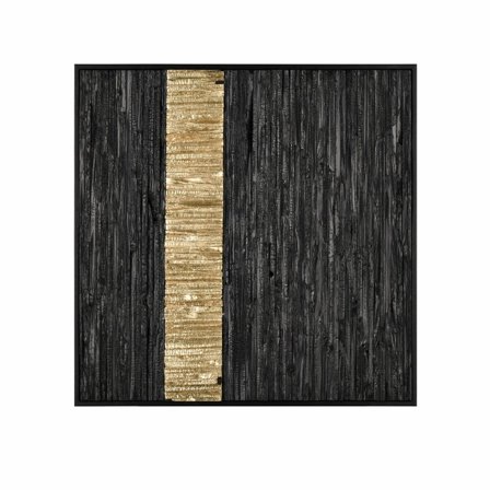 Elk Home 23.5-Inch Wide Stripe Wood Wall Art, Contemporary, Black