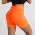 thumbnail image 3 of felwors Seamless Scrunch Lifting Yoga Shorts High Waist Tummy Control Workout Biker Orange for Size M, 3 of 3