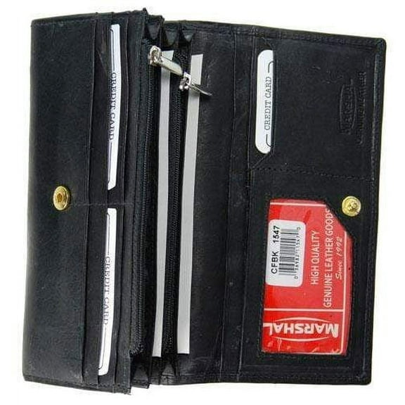 Ladies Leather Credit Card ID Holder Organizer Wallet Snap Closure 1547 CF (C)