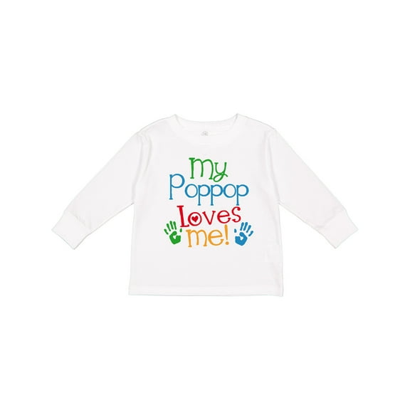 Inktastic My Poppop Loves Me Gift Boys or Girls Long Sleeve Toddler T-Shirt