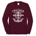 thumbnail image 2 of Wild Bobby, My Savior Is Tougher Than Nails Revelation 1:18, Inspirational Christian, Men Long Sleeve Shirt, Maroon, Large, 2 of 5