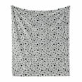 thumbnail image 1 of Black and White Soft Flannel Fleece Throw Blanket, Simple and Abstract Graphic Pattern with Big Small Dots and Lines, Cozy Plush for Indoor and Outdoor Use, 50" x 70", Black and White, by Ambesonne, 1 of 6