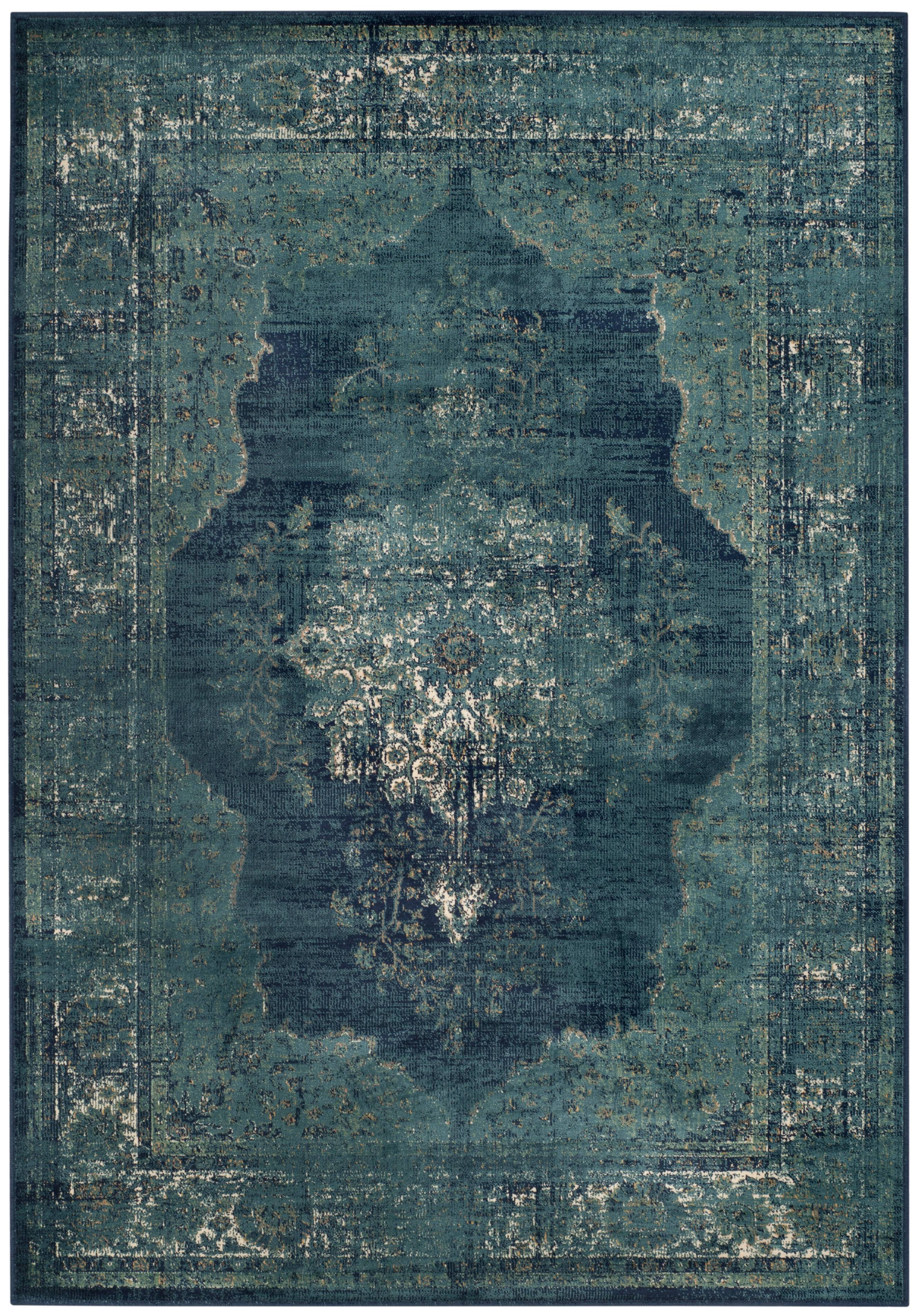 SAFAVIEH Vintage Winthrop Traditional Area Rug, Navy, 4' x 5'7"