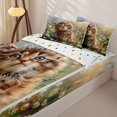 thumbnail image 3 of jejeloiu Sprint Garden Flowers Kitten Zipper Full Size Comforter Sets with Fitted Sheet and 2 Pillowcases Kids,Rustic Plant Daisy Zipper Bedding Set,Reversible,4 Pieces, 3 of 7