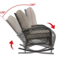 thumbnail image 2 of 1 PC Rocking Chair Outdoor,Patio Furniture Modern Rattan Chair Conversation with Cushions & Glass Table for Garden,Backyard,Bistro.Brown, 2 of 8
