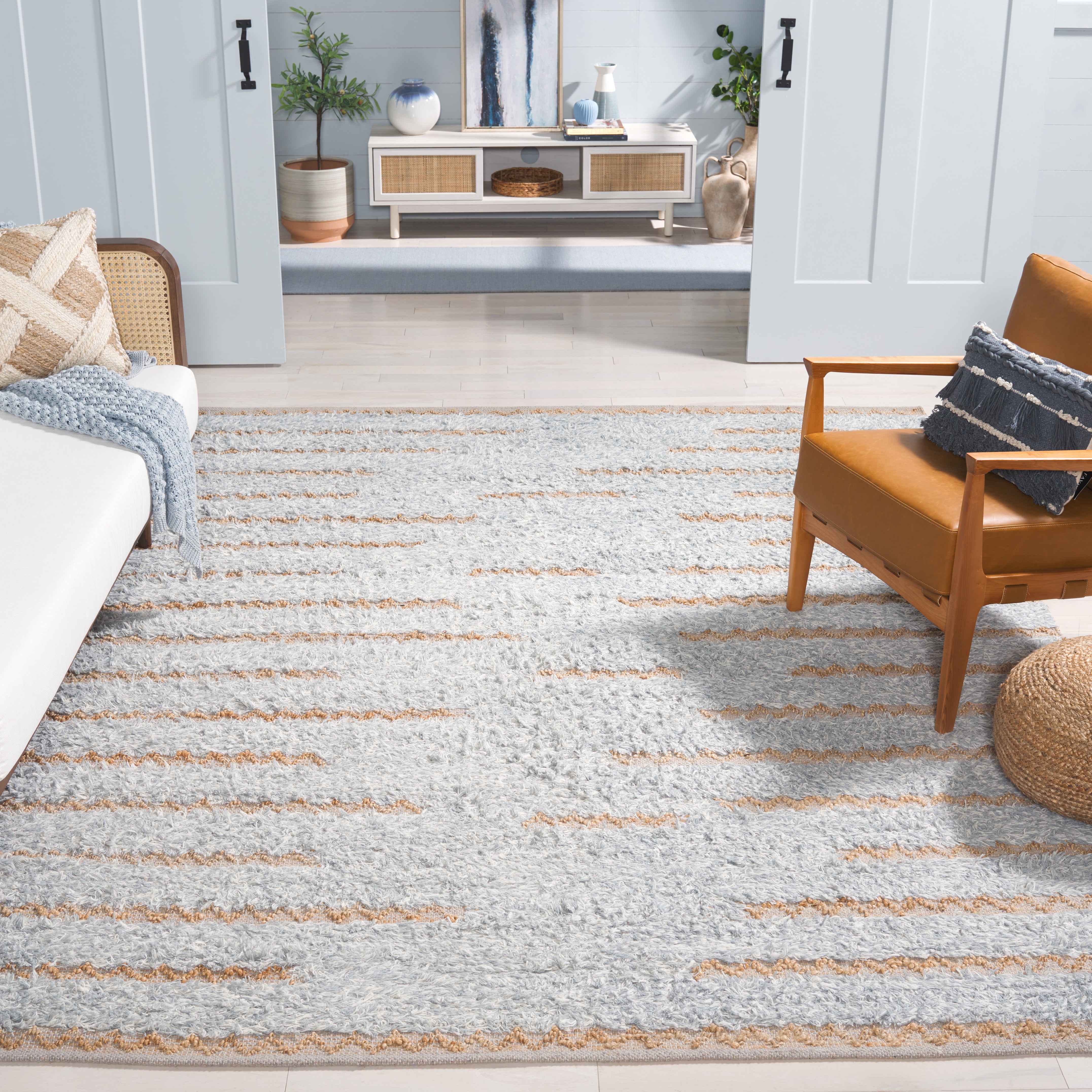 SAFAVIEH Natura Natasa Abstract Area Rug, Grey/Natural, 8' x 10'