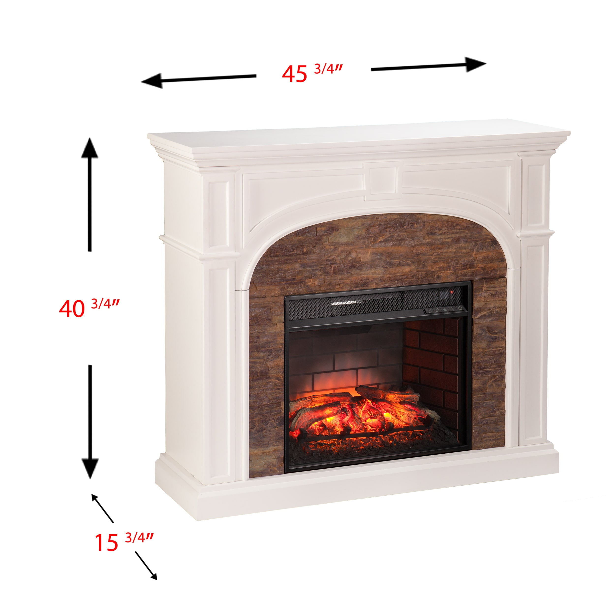 Lambert Electric Fireplace With Faux Stone Ideas Harper Blvd Gracewood Hollow Stevens White Stacked Stone Effect