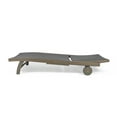 thumbnail image 6 of GDF Studio Leah Outdoor Wicker and Wood Armless Adjustable Chaise Lounge with Pull Out Tray, Set of 2, Gray, 6 of 7