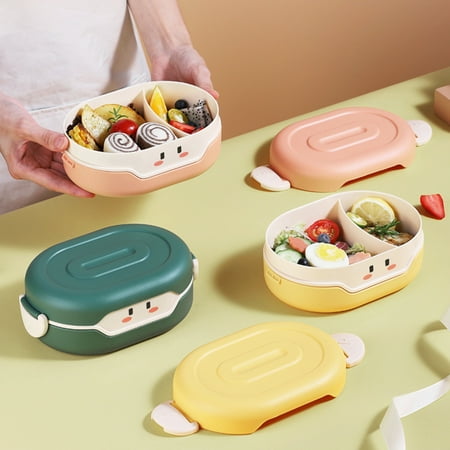

GROFRY Bento Box Cartoon Pattern Heat Insulation Plastic Fruits Snacks Food Container for Office