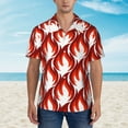 thumbnail image 4 of Kll Men'S Hawaiian Shirt Short Sleeve Button Down Beach Shirts-Fire Symbols, 4 of 8