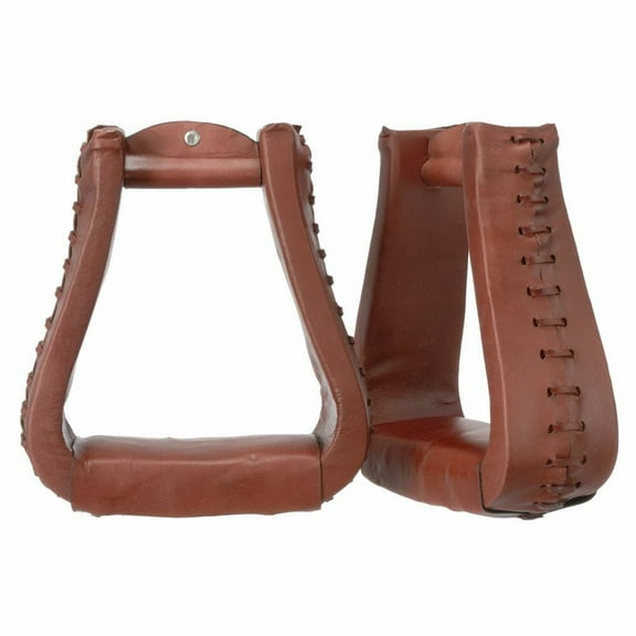 Chestnut Tough1 Royal King Oversized Western Leather Stirrup 3 Neck Tread