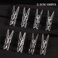 thumbnail image 2 of Yazoeia Clear Photo Clips Mini Transparent Plastic Clips Mini Clothespins Binder Clips Clothes Line Clips for Hanging String Fairy Lights Picture(2.5cm 100pcs) CJC912-146564, 2 of 8