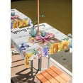 thumbnail image 2 of Outdoor Tablecloths with Umbrella Hole & Zipper, Spring Groundhog 60x60 Inch Square Tablecloths, Watercolor Sunflower Botanical Vintage Waterproof Table Cloth, Patio/Pool/Picnic Table Covers, 2 of 8