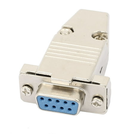 - DB9 9 Pins 2 Rows Female Converter Connector Adapter w Metal Housing Assembly