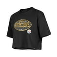 thumbnail image 2 of Girl's New Era Black Pittsburgh Steelers Flip Sequin Boxy T-Shirt, 2 of 4
