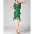 thumbnail image 2 of V Neck 1920s Sequin Fringe Charleston Flapper Dance Dresses Costumes_Special Gift, 2 of 2