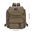 thumbnail image 4 of Bolso Bolso de hombro de lona Unisex Bolsillo en el pecho Color Oficina para estudiantes Mochila Accesorio, Caqui Kearding AP001077-01B, 4 of 7