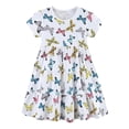thumbnail image 1 of Toimothcn Robe pour Fillettes Manches à Volants Robe Décontractée Imprimée Florale Douce Respirante à Volants Robe d'Été Confortable pour Filles, 1 of 3