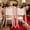Pink, variant on 2PCS Bride & Groom Chair Signs for Wedding Sweetheart Table Decor, Sheer Lace Just Married Wedding Chair Banners with Ribbon, Vintage Chair Signs for Ceremony and Reception Decor(Pink)