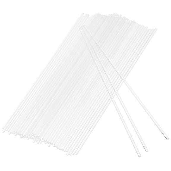 KALLORY Clear Cake Sticks Reusable Candy Sticks for Baking and Stirring, 100 Pieces Plastic Rods