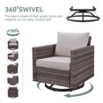 thumbnail image 3 of PARKWELL Outdoor Swivel Glider Chair, Patio Swivel Rocking Lounge Chair with Beige Cushions for Balcony Patio, Gray Wicker, 3 of 7