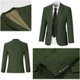 thumbnail image 3 of Mosedou Retro Kids Blazers Boys Suit Blazer Tweed Herringbone Suit Slim Fit Casual Tuxedos Two Button Jacket Blazer Sport Coat Prom Party Wedding Tuxedo, 3 of 5