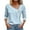 01 Light Blue, variant on XIAfhje Ladies T Shirt Elegent Eyelet Embroidery Tops for Womens 3/4 Sleeve Skew Collar Shirt Casual Loose Basic Blouse Summer Dressy Blouses Trendy Tops Solid Color