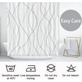 thumbnail image 6 of Fabric Shower Curtain Grey and White Striped for Bathroom with 12 Hooks, Extra Long 84 Inches, Weighted Hem,Waterproof Bath Accessories Hotel Style - Machine Washable, 6 of 6