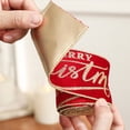 thumbnail image 5 of Merry Christmas Velvet Wired Edge Ribbon, 2.4 Inch × 6.6 Feet Glitter Ribbon with Rose Gold Lettering for Xmas Tree Bow Wreath Craft Gift Wrapping Holiday Home Decor 1 Roll,Red, 5 of 6