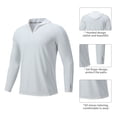 thumbnail image 5 of Baozhu Men and Women's Long Sleeve Sun Protection T-Shirt with Thumb Hole UPF 50+ Performance Hiking Running Athletic Quick Dry Hoodie White-1 M Men, 5 of 8