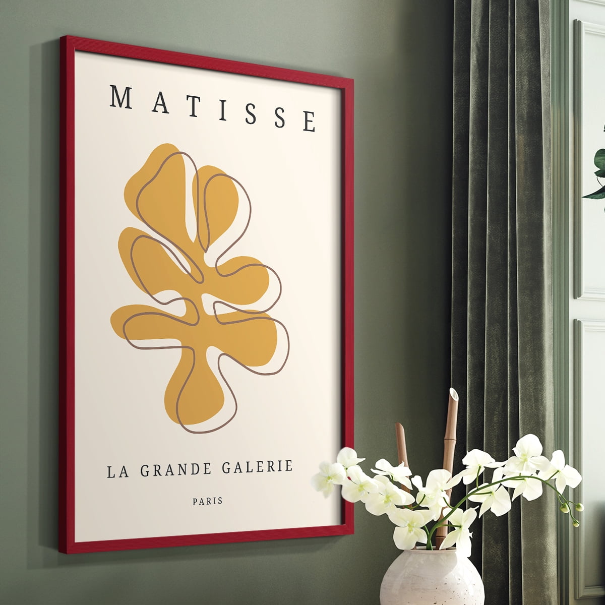 Matisse CCCLXVII in Red Solid Wood 8 x 10 Framed Print