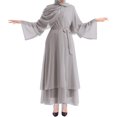 thumbnail image 4 of Abayas Robe Musulmane pour Femmes à Manches Longues Abaya Islamique Aïd Dubaï Caftan Robes Moyen-Orient Robe de Prière Robe en Mousseline, 4 of 7