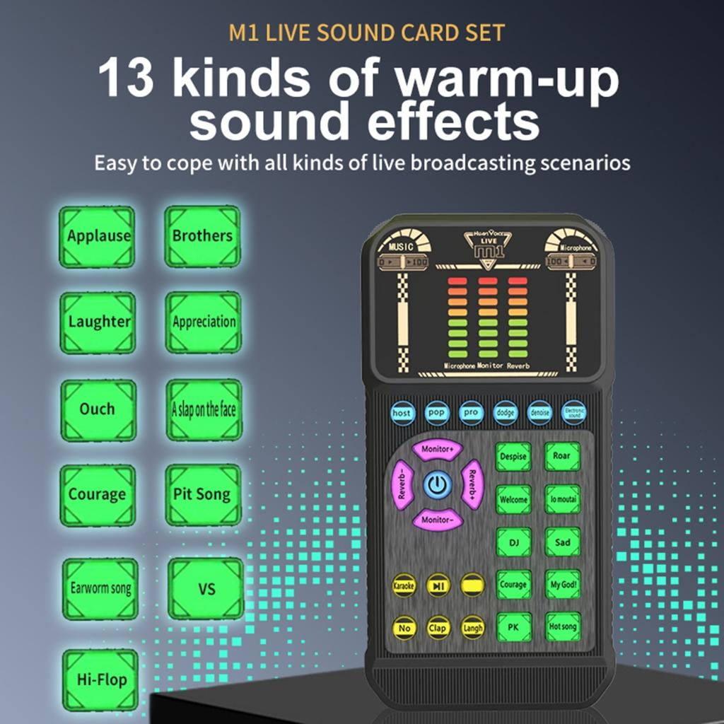 Universal USB Audios Interfaces Sound Card For Gaming Streaming Clear Voice Capture Build