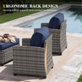 thumbnail image 5 of UDPATIO Patio Furniture Set, 5 Pieces Wicker Outdoor Couch with Chairs, Ottomans and Thick Cushions for Backyard, Blue, 5 of 8