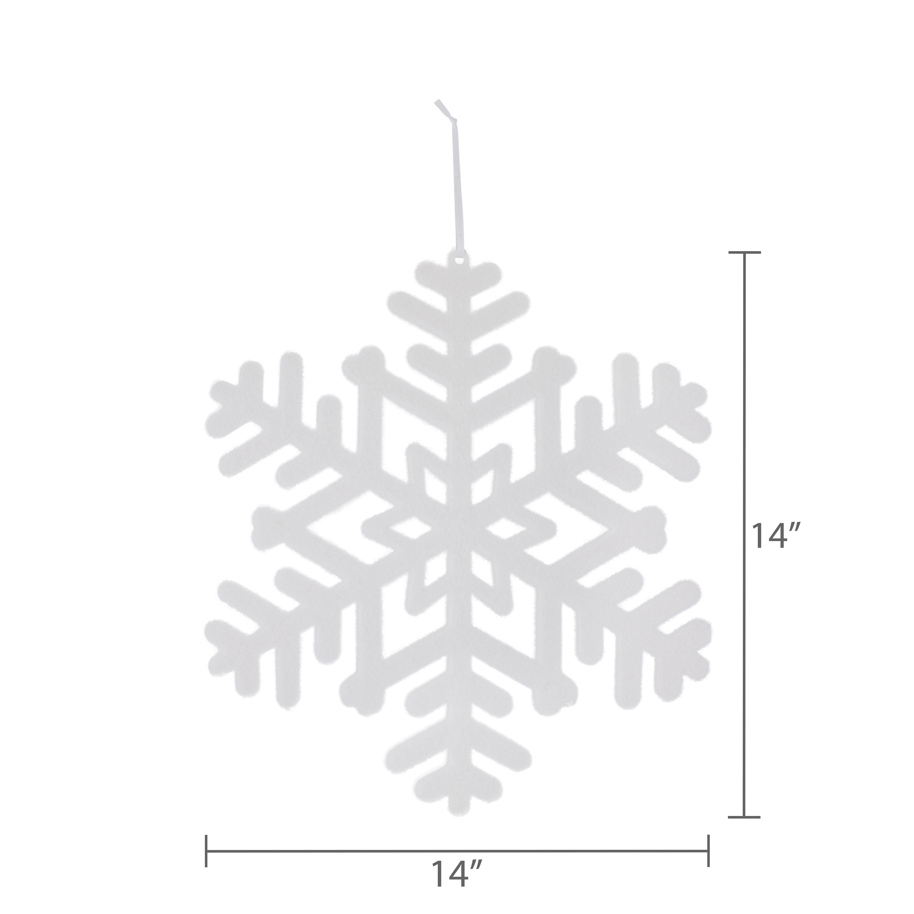 Jumbo White Flocked Snowflake Christmas Ornament, 14 in, by Holiday Time