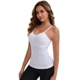 thumbnail image 4 of DARING DIVA Women's Long V-Neck Padded Camisole Seamless Slim Fit Tank XXL White, 4 of 5