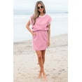 thumbnail image 6 of Women's Pink Contrast Trim Textured Crewneck Tee and Pocketed Skirt Set | [ZhiHiMeRi] | (US 12-14)L, 6 of 9