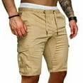 thumbnail image 1 of Short Cargo Décontracté pour Hommes Pantalon de Travail à Moitié Taille Élastique, 1 of 7