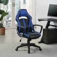 thumbnail image 2 of Influx Gaming Chair in Black Faux Leather with Blue Accents, 2 of 13