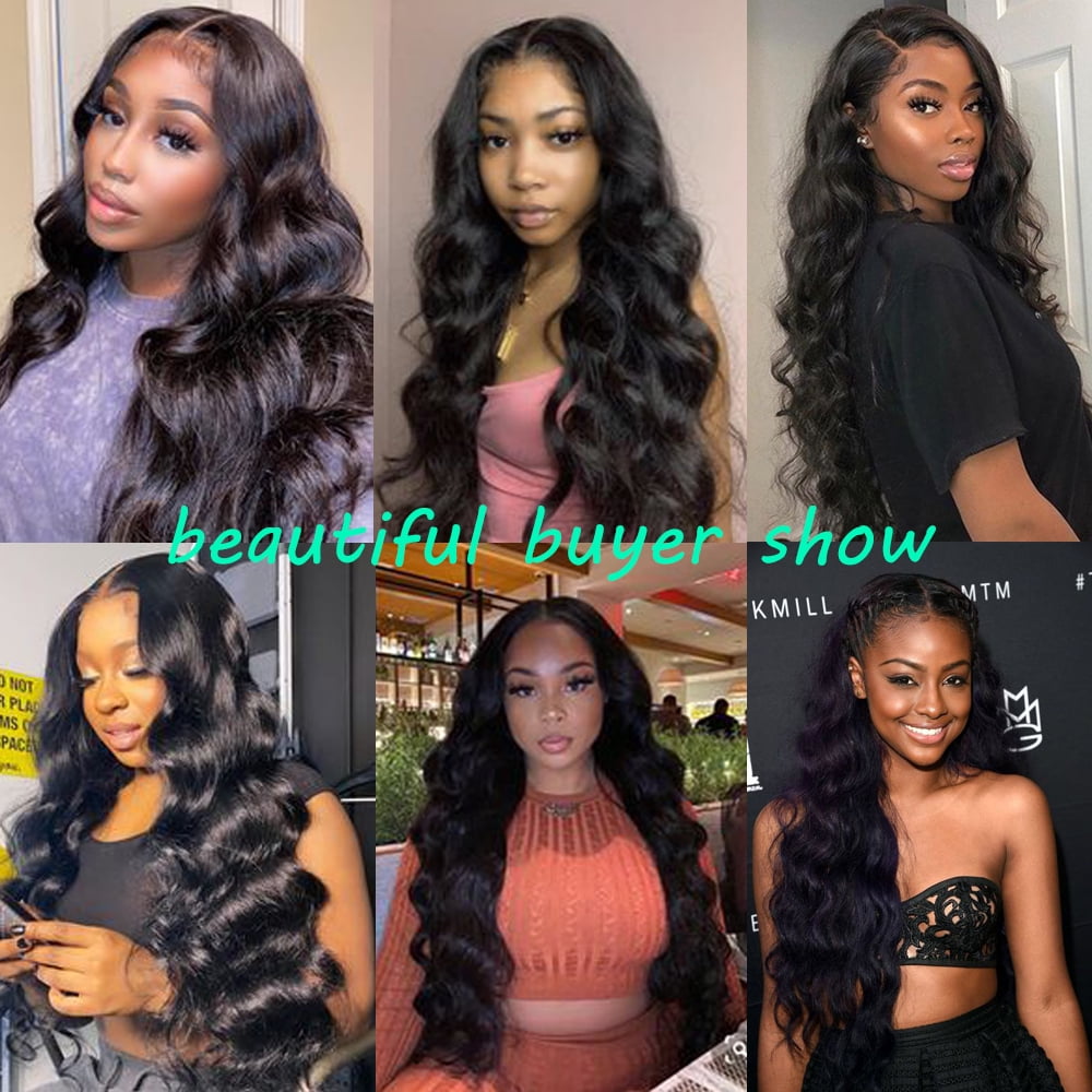MISSWEN Long Synthetic Wigs Lace Front Wigs 26 inch Daily Wear Black HD Lace Full Head Fashion