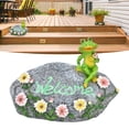 thumbnail image 5 of Resin Frogs Sculpture with Welcome Sign - Durable Waterproof Garden Statue, Outdoor Indoor Yard Terrace Lawn Decor, 25x18cm, 5 of 9