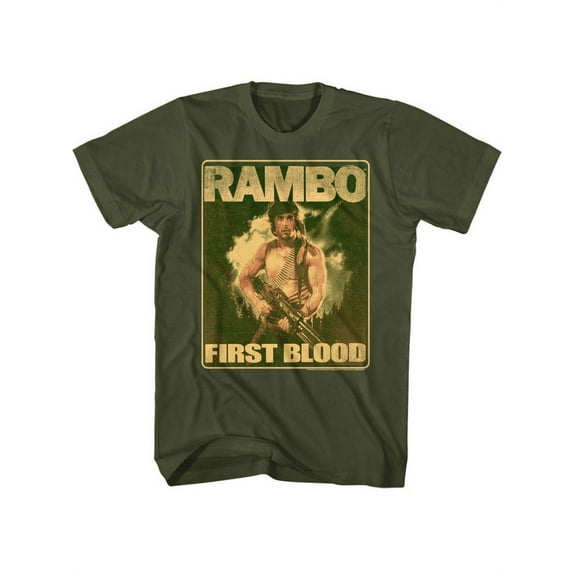 Rambo 1980's Action Thriller War Movie Lil Ramblins Military Green Adult T-Shirt