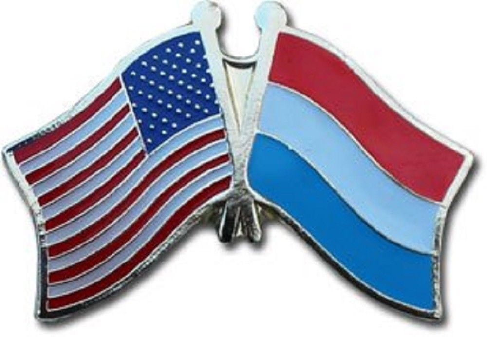 USA American Luxembourg Friendship Flag Bike Motorcycle Hat Cap lapel Pin 
