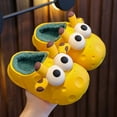 thumbnail image 2 of Gibobby Girls Cute Cat Slippers for Toddler Kids Fuzzy Slip-on Bedroom Shoes Warm Memory Foam Indoor House Slippers(Yellow,5.5-6 Years), 2 of 4
