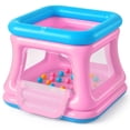 thumbnail image 1 of Casa hinchable QPAU 3 en 1 para niños pequeños de 1 a 3 años con piscina de bolas y trampolín, 1 of 7