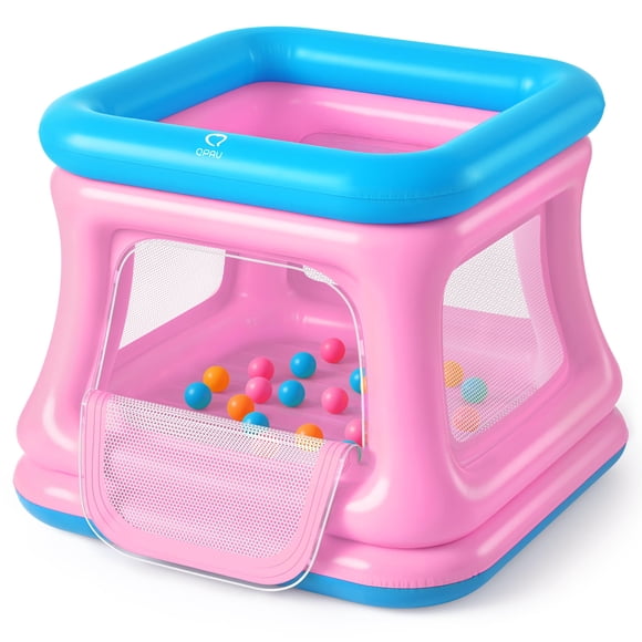 Casa hinchable QPAU 3 en 1 para niños pequeños de 1 a 3 años con piscina de bolas y trampolín
