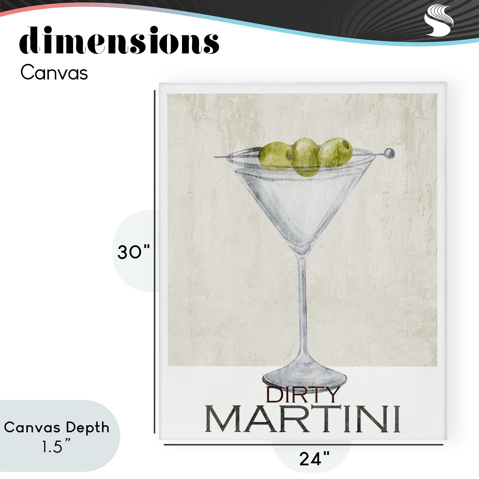 Stupell Industries Dirty Martini Olives Canvas Wall Art, design by Kim Allen
