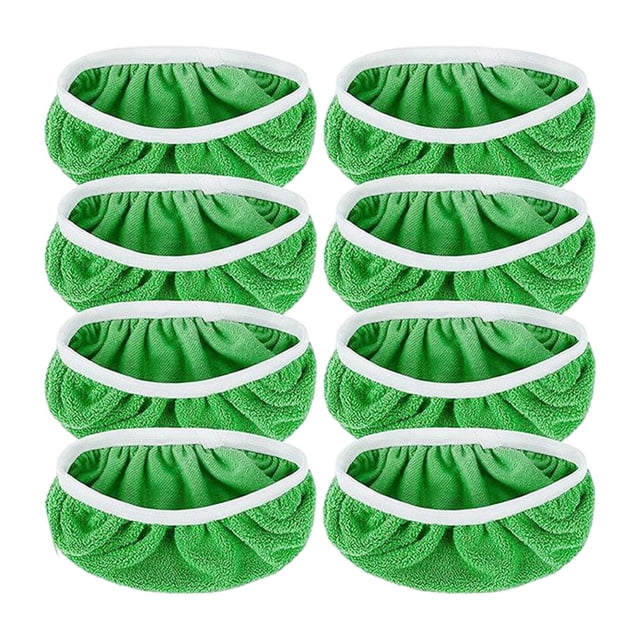Ounissouiy Almohadilla de microfibra reutilizable para mopas en aerosol, solución de limpieza en seco y húmedo, 8 pack/lote Suministros de limpieza para el hogar Verde 25.4*11.5 cm + 8 Uds.