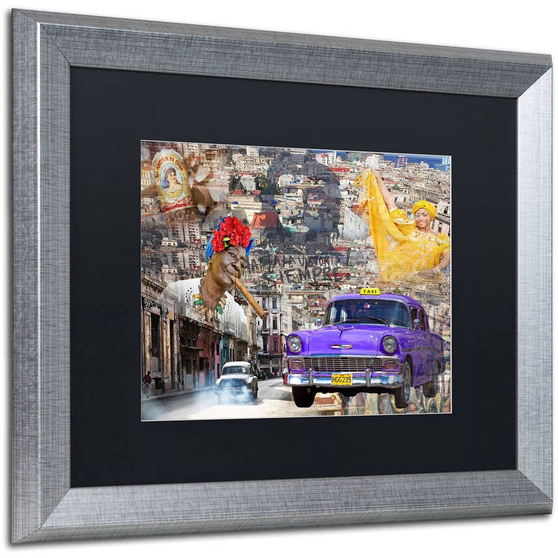 Trademark Fine Art "La Aroma de Cuba" Canvas Art by Alberto Lopez, Black Matte, Silver Frame