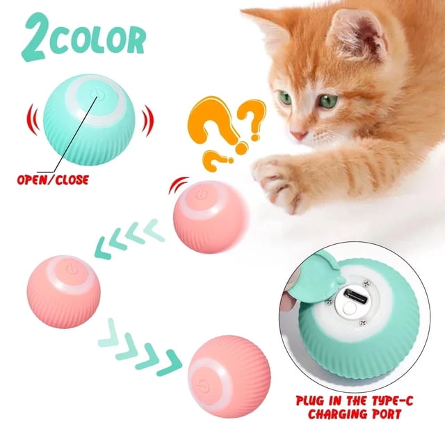 Jouets de Chat à Roulettes Automatiques Jouets de Chat Électriques Interactifs pour Chats S'Entraînant à Déplacer des Jouets de Chaton pour Jouer en Intérieur